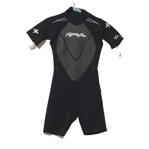 Hyperflex women's size 10 one piece shorty neoprene black wetsuit FLAWED